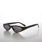 Black Edgy Small Cat Eye 90s Vintage Sunglass Gray Lens - Vicky