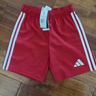 Adidas Kids Athletic Shorts Size Small 3-stripe Red Tastigo Nwt Blue Squadra