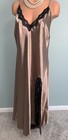 New Glossy Satin Peignoir Set 3x Slip Dress Nightgown Robe Lingerie Sexy 22 slit