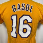 Pau Gasol  16 Los Angeles Lakers Nba Adidas Gold Jersey T-shirt Men s Small