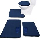 Memory Foam Bath Mat Set 4 Piece With Toilet Lid Cover And Rug Set Combo Bath Ma