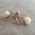 Octopus Sea Nautical Clock Cog Gear Bridal Wedding Rose Hair Barrette Clip Pin