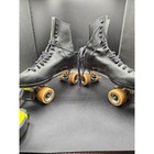 Riedell Black Leather Roller Skates Sure-grip Super X Plate Labeda Wheels Mens 8