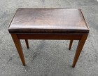 Vintage Wurlitzer Piano Organ Storage Bench With Brown Padded Top And Sheet Musi