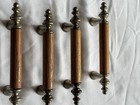 Vtg Amerock Oak And Brass Finish Cabinet Pulls Lot Of 24 Drawer Handles Wood 5 