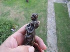 Antique French Bronze Pair Figurines Statue Beggars wood Base