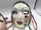 2 Vtg Wall Hanginceramic Masks Kings   Clowns Fancy Face Signed