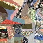 Vtg Handmade Hand Pieced Stitched Scrap Crazy 72 X 88 Quilt Top Farmhouse
