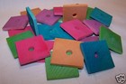 25 Colored Wood Flats Bird Toy Parts 1-1 2  X 1-1 2  X 3 16  Small To Med Parrot