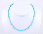 Arizona Turquoise Necklace   4x6mm Blue Gemstone Beads   Sterling Silver  Unisex