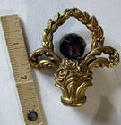 Antique Vtg Victorian Art Deco Lamp Finial Amethyst Glass Large 2 3 4   