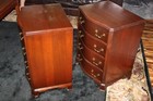 Antique Tomlinson Furniture Pair Nightstands Mahogany Chest Drawers Old English
