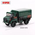      411pcs Army Vehicle Blocks     Military Truck   Car Toy Set 