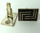 Vintage Mens Mexico Taxco 925 Sterling Silver Alpaca Cuff Links Cufflinks  