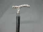 Vintage Silver Plated Brass Derby Handle Wooden Walking Stick Cane Handmade Gift