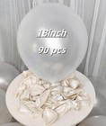 90 Pk White Pearl Balloons 18 Inch Latex Party Balloon Bulk For Events