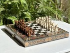 Backgammon Board   Chess Set From Lebanon - Handmade Wood Mosaic   Pearl 12   
