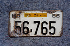 1966 Missouri Truck License Plate