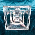 Clear Crystal Taper Candle Holder Faceted Square Base Elegant Table Decor