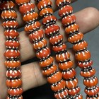 Vintage Venetian Chevron Glass Bead Necklace Old African Trade Beads