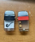 2 Vintage Scripto Vu Lighters Black Tobacco Pipe Ex  And Red Dice Wickless