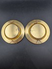 Vintage Mosaic Wall Plates Glass Gems Brass Rim Decor Mid Century Boho Style B9