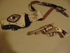 Vintage Toy Hubley Texas Jr  Longhorn Cap Gun And White Holster Horse Cowboy