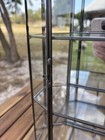 Glass   Metal 2 Tier Curio Cabinet Mirror Back 13  Tabletop  wall Hanging 