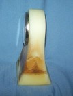 Vintage Fenton Glass Rare Uranium Desk Clock Log Cabin Series Signed George