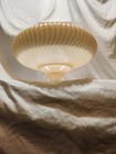 Antique Vintage Art Deco Nouveau Nu Gold Swirl Glass Torchiere Lamp Shade