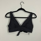 Tommy Bahama Womens Black Triangle Bikini Top Tie Back Swim Xs Ss100271