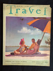 Travel Magazine Cover January 1940 Color Lithograph With Ads On Back