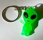 Alien Keychain  Green Peace Alien Silicone Mini Keychain For Kids And Adults