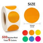 3000 Pcs 3 4  Round Color Coding Labels Stickers 3 4  0 75in 3000pcs 6color 