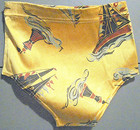 Campus Yellow Nautical Sailboat Lastex 1950s Swim Trunks Boys Size 8 Deadstock