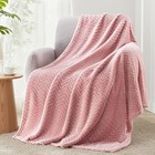  Fleece Throw Blanket For Couch  Cozy Lightweight Throw   50x70 In   Pink