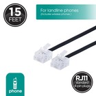 Line Cord  15 Foot Cord  Modular Jack Ends  Works For   Modem Or Fax Machine    