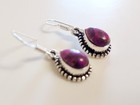 Southwestern Purple Mojave Turquoise Dangle Earrings Set In 925 Sterling Silver