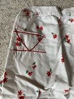 Christmas Apron vintage poinsettias 1950s
