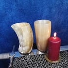 Viking Drinking Horn Mug Ale Beer Wine Ceremonial Medieval Drinkware Set Of 2