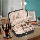 Small Jewelry Box  Double Layer Travel Organizer Gift  Black
