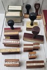 Mixed Lot Of 40   Vintage Wooden Handle Rubber Stamps Office 