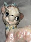 Vintage Ceramic Baby Lamb Planter Pink Iridescent Kitchy Sweet Nursery Pin Up