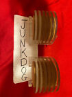 12 Mid Century Modern Clear Stackable Acrylic Lucite Cork Footed Coasters Set