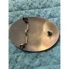 Western Silver Gold Engraved Initial C Oval Belt Buckle Floral Scroll Design