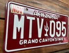 Very Nice 1995 Arizona Classic Maroon License Plate   Mtv 095  music Television 