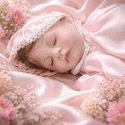 Vintage Porcelain Sleeping Baby  Infant Girl Doll- Cloth Body 20 Inches Tall