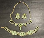 Vintage Uranium Glass Jewelry Set 