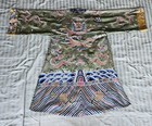 Vintage Chinese Embroidered Silk Robe With Dragons 