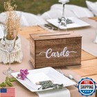 Telkeen Rustic Wedding Card Box For Reception  Wooden Card Box With Slot For 
